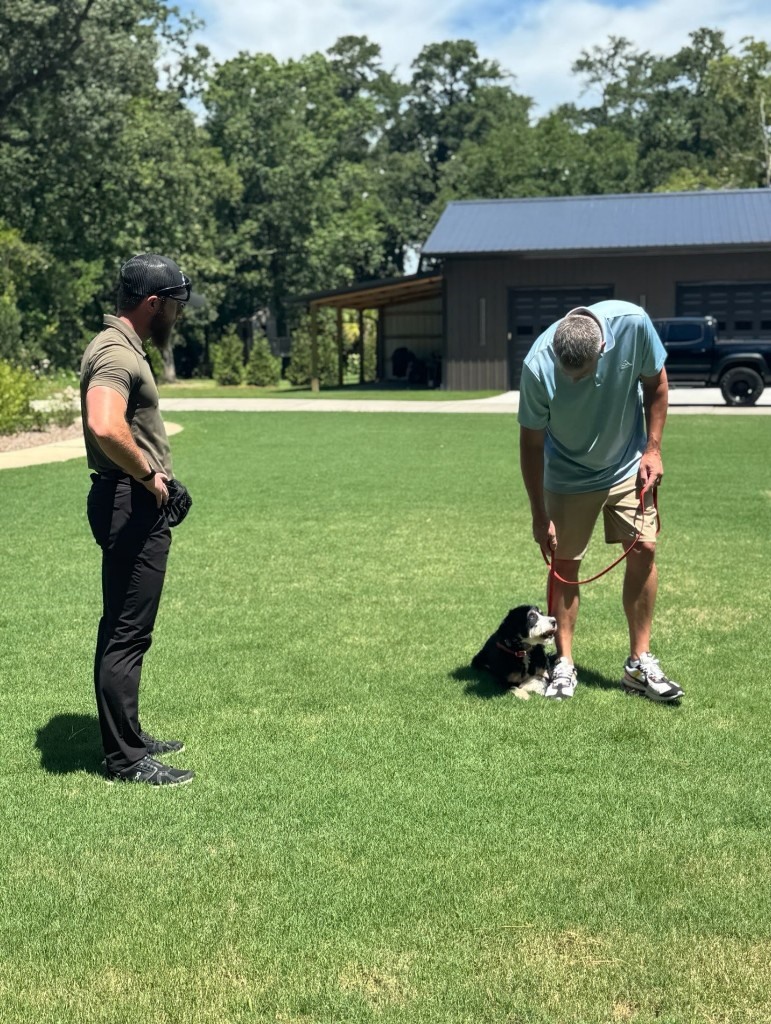 Owner consultation session with Heaven Hill Canine outdoors